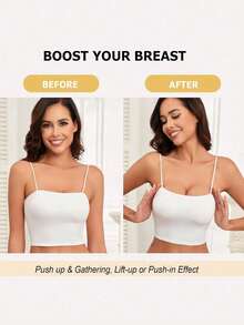 2/1 对双面粘性胸罩插入物、雪白粘性胸罩插入物、粘性胸罩聚拢、自粘垫超即时提升胸罩、聚拢比基尼垫，适用于运动胸罩泳衣 - 彩色 - 查看 5