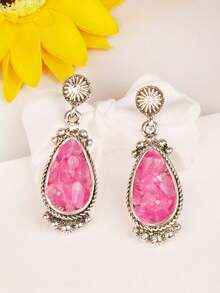 1 对优雅几何不对称设计波西米亚风格复古耳环，适合女士