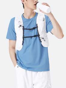 CAMEL CROWN Men's Round Neck Short Sleeve T-Shirt, Spring And Summer Sports Breathable Quick-Dry Short Sleeve Outdoor Casual Shirt - Smoky Pine Blue - View 3