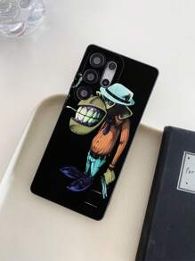 1 件 Cheeky Monkey 持枪彩色绘画图案，黑色哑光纹理 TPU 材质防震手机壳，适合送给男朋友/女朋友的礼物，兼容 Apple、OPPO、Vivo 和其他 Android 手机