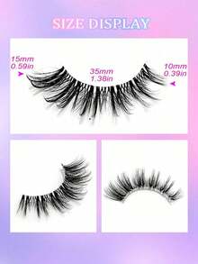 7 Pairs Natural Messy Cat Eye False Eyelashes, Transparent Band, Cat Eye Makeup Effect, Thin & Long, Extended Outer Corner, Soft & Natural Looking False Lashes - 自然睫毛 - 查看 6