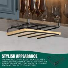 Kitchen Hook Rack - Cutting Board Rack, Hanging Cleaning Rack, Kitchen Rack, Metal Rack, Stainless Steel Hanging Cutting Board Rack, Kitchen Storage Rack, 1 Slot, No Drill Hole Thickened Cutting Board Storage Rack, Metal Cutting Board Rack, Easily Organize Kitchen & Bathroom Items. Steel Carbon Material Spray Coating Treatment, More Solid And Stable, Not Easy To Rust