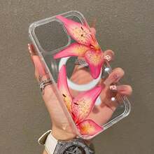 Funda para teléfono 1PC Magnético Suave 16/11/12/13/14/15/16E/ S22 S23 S24 S25,CON FLORES - transparente - Ver 7