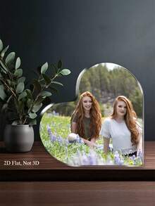 1件定制心形亚克力照片板 - 个性化爱心符号装饰，适合情侣、朋友、母亲节、生日、周年纪念日、毕业典礼、父亲节、祖父母节礼物，现代桌面家居装饰，优雅礼品，生动图像展示，情人节纪念品 - 彩色 - 查看 6