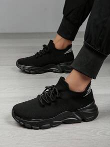 Zapatillas deportivas transpirables, antideslizantes y duraderas para hombre, estilo casual de 2025, zapatos de ocio versátiles, diseño unisex - Negro - Ver 3