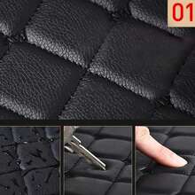 5 件/套皮革汽车脚垫，通用 PVC 皮革防水汽车地毯垫 - 黑色 - 查看 5