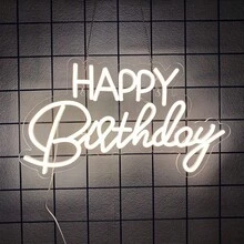 生日快乐 LED 霓虹灯，Hello Forty/One 夜灯照明标志用于墙壁派对装饰卧室房间酒吧婚礼家庭生日艺术装饰圣诞节带 USB 接口按钮控制易于安装。 - 多色光 - 查看 14