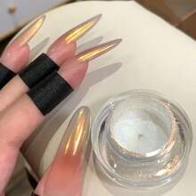 沙云日落橙色极光闪光粉 - 带有金色和蓝色色调的多色闪光，细颗粒和粗颗粒适用于美甲、音乐节化妆、DIY 美甲 - 女士指甲装饰、指甲闪光、节日美容交流