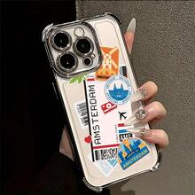 Funda de Teléfono de Viaje Nacional Nueva York Los Ángeles Moscú Compatible con 16 15 14 13 12 11 Pro X XR XS 8 Plus Funda Transparente Suave a Prueba de Golpes - Colores mixtos - Ver 1