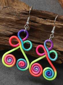 Handmade Colorful Retro Woven Rainbow Earrings, Fashionable Earrings For Women, Elegant Accessories For Home, Casual, Street, Party, Classic Souvenir, Ideal Gift For Valentine's Day, Birthday, Anniversary