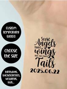 Personalized 15pcs Customized Birthday Tattoo Stickers, Wedding Valentine's Day Graduation Season, Tattoos For All Occasions, Perfect For Daily Wear, Unforgettable Gift For Father's Day And Thanksgiving
