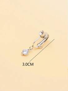 1 peça piercing falso de zircônia no umbigo umbilical piercing falso clipe falso