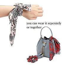 Scrunchie Hair Accessories - Chiffon Hair Scarf Bandana, Scrunchies, Ribbons, Ponytail Holders, And Bow Scrunchies For Women (6PCS) - MO10A - 查看 5