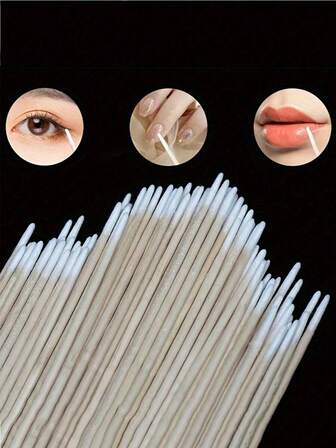 100/200/500支高精度超细一次性指甲清洁棒，小号尖头双头眉部卸妆工具，卸妆木棒，美甲产品，足部护理，足部修复产品，足部修复工具，旅行必备，黑色斗篷，女士产品，女士圣诞礼物