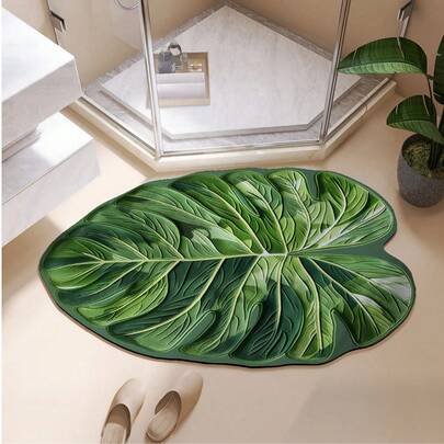 1PC Leaf-Shaped Bathroom Mat, Polyester Bathroom Rug, Super Absorbent, Non-Slip & Easy To Clean, For Bathtub, Bathroom, Toilet & Laundry RoomSuperior Non-Slip Diatomite Floor Mat | Anti-S Rubber Backing | Perfect For Bathroom, Kitchen & Shower,Multiple Sizes Available[Bathroom Mat] [Bath Mat][Bathroom Mats] Bathroom Kitchen Decor