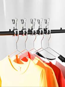 Stainless Steel Clip Clothes Drying Clip Spring Drying Socks Clothes Windproof Clip Large Quilt Clip Sun Quilt Clip Clothes Drying Clothes Fixed Clip Creative Simple Fixed Windproof Clip Household Balcony Sun Quilt Clip - Silver - View 5