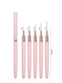 5Pcs Nail Liner Brush Set, Painting Drawing Nail Design Brushes, Nail Art Striping Pen Long Lines Tiny Details Fine Drawing Nail Brush For Beginners And Professional Nail Salon