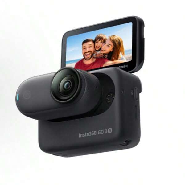 Insta360 Action Camera GO 3S 4K Thumb Camera Natural Wide Angle FOV Horizontal Correction Double Magnetic Design Interval Recording Image Transmission Remote Control Super Long Battery Life Black