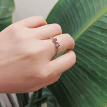 New 925 Silver Ring Zirconia Shining Pink Bow Ring Original S925 Finger Wedding Ring DIY Women Fine Jewelry Gift - Pink Bow Ring - View 6
