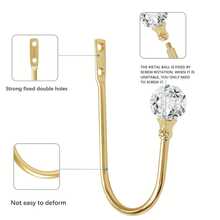 2 Pcs Curtain Holdbacks With Clear  Ball, Decorative Wall Mounted Drapery Tiebacks With Screws, Window Treatment Holdbacks For Home Decor - Gold - View 3