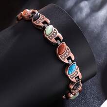 Fashionable And Minimalist Turquoise Magnet Bracelet With Antique Copper Brushed And Retro Creative Magnetic Bracelet Is Perfect For Daily Wear And Gift Giving - Brushed Bronze Horse Eye Bracelet - View 6