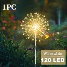 1PC Dandelion Gardening Landscape Outdoor Waterproof Fireworks Light Wedding Decoration Holiday Lawn Light 8 Lighting Modes Household Color, Warm White, White, 60/150/200/240LEDs Multiple Models Available
