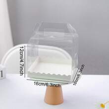 10pcs/Set Kotak Kue Transparan Ukuran 3 inci, 4 inci, 5 inci, 6 inci, Kotak Kemasan Kue Portabel untuk Kue Ukuran 4 inci, 5 inci, 6 inci - MultiWarna - View 8
