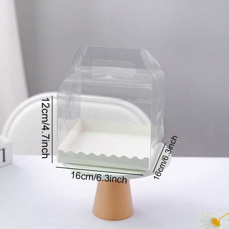 Cajas transparentes de 3/4/5/6 pulgadas para pasteles, cajas portátiles de empaquetado de pasteles para pasteles rellenos de 4/5/6 pulgadas - Multicolor - Añade 8