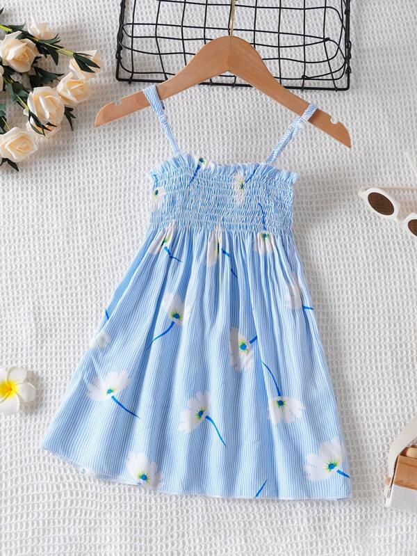 Young Girl' Spaghetti Strap Dress Young Girl Adjustable Shoulder Strap Beach Vacation Dress