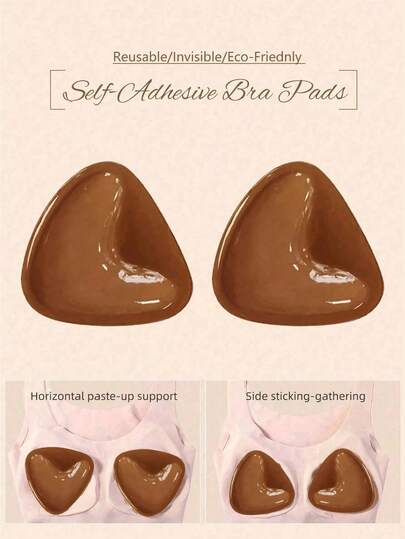 2/1 对双面粘性胸罩插入物、雪白粘性胸罩插入物、粘性胸罩聚拢、自粘垫超即时提升胸罩、聚拢比基尼垫，适用于运动胸罩泳衣