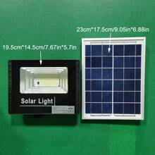 1 pieza Foco solar exterior de alta luminosidad, sin costo eléctrico, bombilla LED de 30W/100W/200W/300W/500W/700W/1000W, luz blanca brillante, para granero, jardín, garaje, camino, patio, césped, balcón, foco de solar, con cable y control remoto