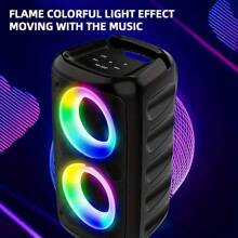 Altoparlante senza fili con subwoofer - Grande cassa acustica, suono stereo potente, altoparlante per feste all'aperto con luci da discoteca e illuminazione ambiente a LED, accoppiamento TWS, supporto per TF/AUX/MIC, ideale per riunioni familiari e eventi all'aperto