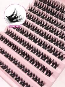 Rikuaild 10排110片独立3D蓬松假睫毛单簇睫毛延长分段自然貂狐狸眼妆效果睫毛 - D - 查看 3