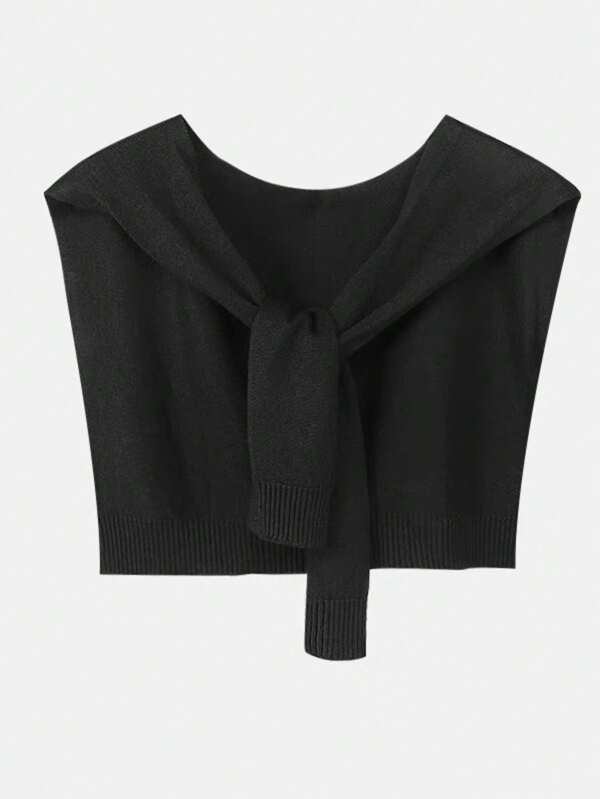 1pc Women's Sweet Knit Solid Color Shrug Shoulder Wrap, Warm & Suitable For Daily Use