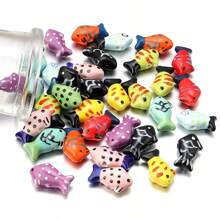 10 piezas/Paquete Cuentas de cerámica con mariposa pintada a mano, cuentas sueltas de varios estilos 17x13mm, elegante casual y adorable estilo infantil, colorido verano hecho a mano DIY para elaborar pulseras, collares, joyas, colgantes y accesorios