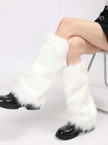 1 Pair Plush Leg Warmers For Y2k Style Party And Stage Performance, Autumn And Winter