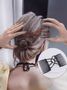 1pc Magic Hair Comb, Stretchable Double Comb, Adjustable Elastic Hair Comb, Hair Accessories For Women