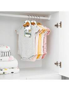 8 piezas/set Divisores de tamaño de armario para bebé, impresión de un solo lado, organizador de armario de madera colgante con diseño de animales para bebés desde recién nacido hasta 24 meses, organizador de armario de ropa de bebé, regalo para baby shower - Verde - Ver 6