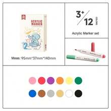 Mobee 新款亚克力马克笔，健康书写，12/24/36/48/60 色绘画马克笔，软笔尖，符合欧洲标准，儿童礼物，书写流畅，健康护理，适用于学校用品，返校 - 彩色 - 查看 18