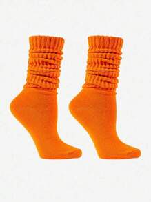 1/6 par de calcetines holgados de punto para mujer, con colores aleatorios, apropiados para el ocio. El diseño de moda Y2K es adecuado tanto para estudiantes masculinos como femeninos que participan en deportes o pasan tiempo en el campus. Son cómodos, transpirables y suaves con la piel.