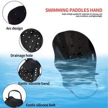 Paletas de entrenamiento de natación profesionales con correas ajustables - Paleta de mano hidrodinámica para adultos, equipo de natación unisex con diseño ergonómico, accesorios de natación (1 par), artículos esenciales de playa, accesorios de playa, flotador de piscina