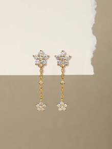 1Pair Four Leaf Clover Pendant 925 Sterling Silver Earring For Women Vintage Minimalist Gift For Her Wedding Party Fine Jewelry
