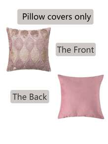 1pc PV Velvet Sequin Cushion Cover Without Pillow Insert, Polyester American Style Square Sequin Embroidery Decorative Throw Pillow Case For Party, Living Room, Holiday Use