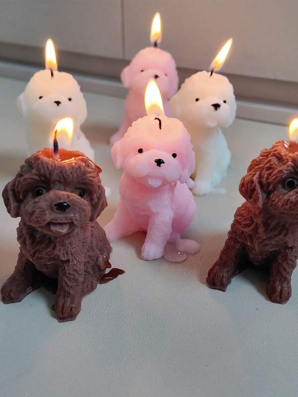Vela aromática con forma de perro, decoración de escritorio, regalo de recuerdo, purificador de aire