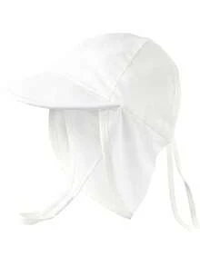 1pc Baby Sun Hat, Unisex, UPF 50+ UV Protection - White - View 2