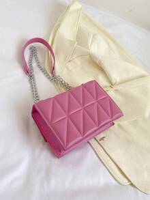 Quilted Flap Chain Square Bag pink - Pink - View 8