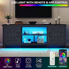 TV Stand For 70 Inch TV, Farmhouse Entertainment Center With Storage Cabinets And Shelves , TV Media Console For Living Room Decor - Xem 5