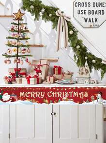 1 pezzo Striscione di Natale alla moda 2025 con 3 dimensioni (Tromba/Media/Grande), motivo di Babbo Natale, pupazzo di neve e bastoncino di zucchero, decorazione per esterni/interni resistente per cortile/giardino/portico/prato, perfetto per forniture per feste di Natale e decorazione estetica per stanza/dormitorio/camera da letto/casa