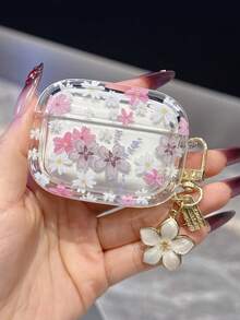 Transparent Ditsy Floral Compatible With Pro 3rd Gen Wireless Bluetooth Earphone Case, Minimalist Soft Protective Cover For Pro 2/3/4, Suitable For Men And Women - Dusty Purple - View 13