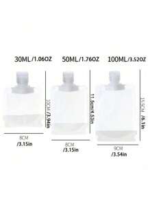 旅行可再填充扁平袋洗发水液体乳液分配袋化妆品可再填充扁平袋旅行瓶套装 30ml/50ml/100ml 适用于旅行收纳袋、化妆包、化妆包、度假收纳袋、大容量化妆品收纳化妆盒，可容纳口红、刷子、护肤品、手机、硬币、小物品，适用于家庭、礼物、度假和节日万圣节圣诞节多功能用途，波西米亚风